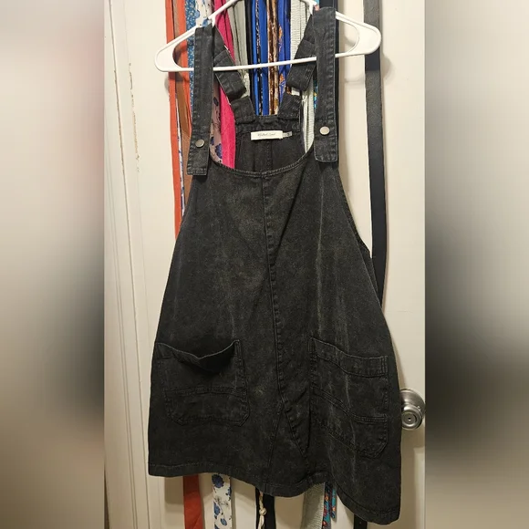 Mustard Seed | Dresses | Mustard Seed Black Denim Overall Dress | Poshmark